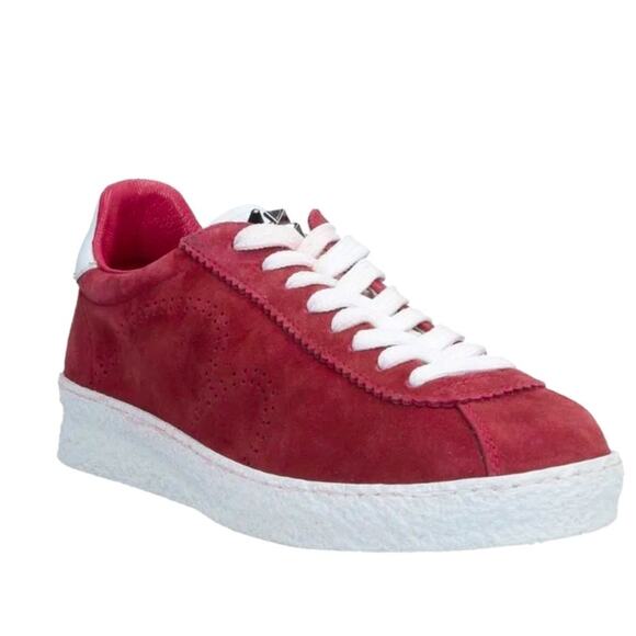 MSRP$399 BARRACUDA Suede Leather Sneakers US9.5 EU40 Perforated Studded Italy - Picture 1 of 9